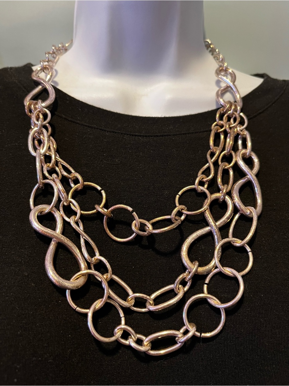 ST THOMAS Silver-Tone Multi-Link Statement Necklace - Women Jewelry